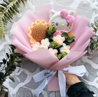 Hello Kitty Cartoon Plush Bouquet  Anime Rose Flowers