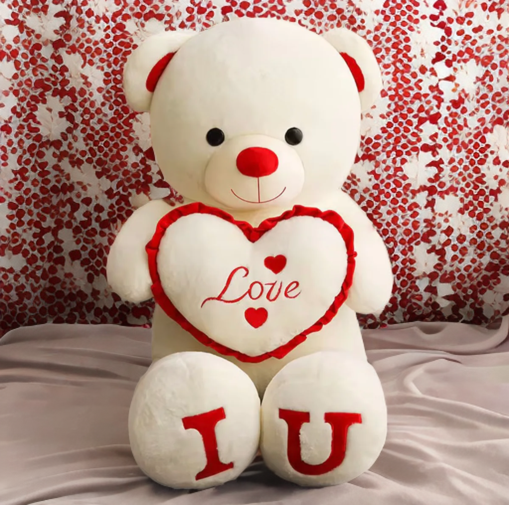80cm Huge ‘I Love You’ Teddy Bear – Extra Soft Cuddly Plush Toy, Romantic Valentine’s Gift for Girlfriend, Kids & Loved Ones