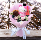 Hello Kitty Cartoon Plush Bouquet  Anime Rose Flowers