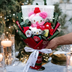Hello Kitty Cartoon Plush Bouquet  Anime Rose Flowers