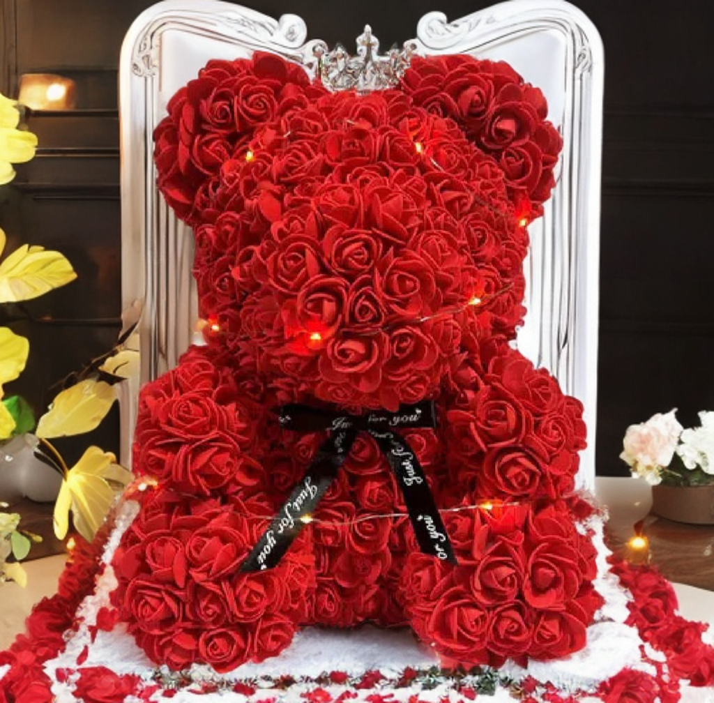 “Forever Rose Teddy Bear – Eternal Flower Gift for Mom, Valentine’s, Birthday & Anniversary”