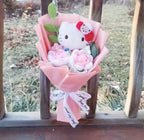 Hello Kitty Cartoon Plush Bouquet  Anime Rose Flowers