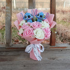 Valentine's Day Bouquet Lilo & Stitch Major Holiday Gift  with Rose Sunflower Anime Stuffed Doll Birthday Christmas Day Gift